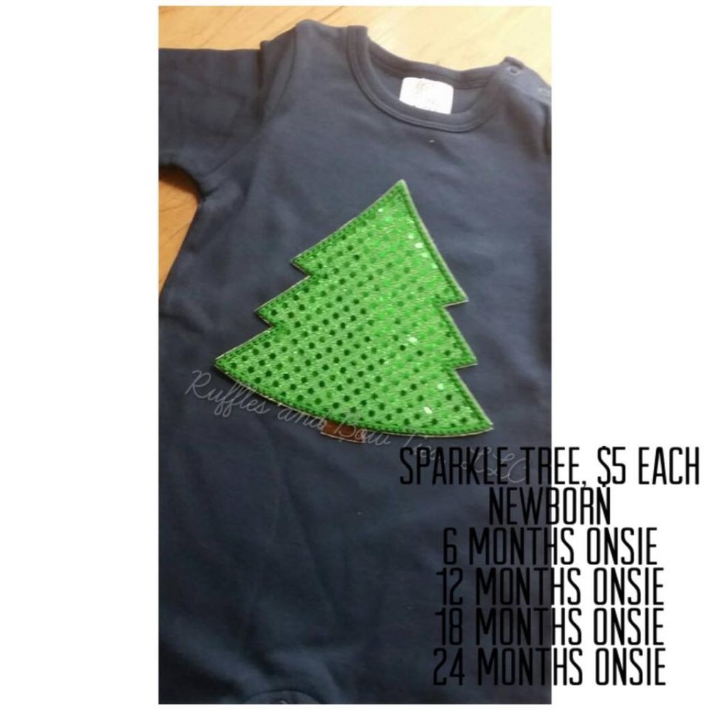 Sparkly Christmas onsie for baby girls